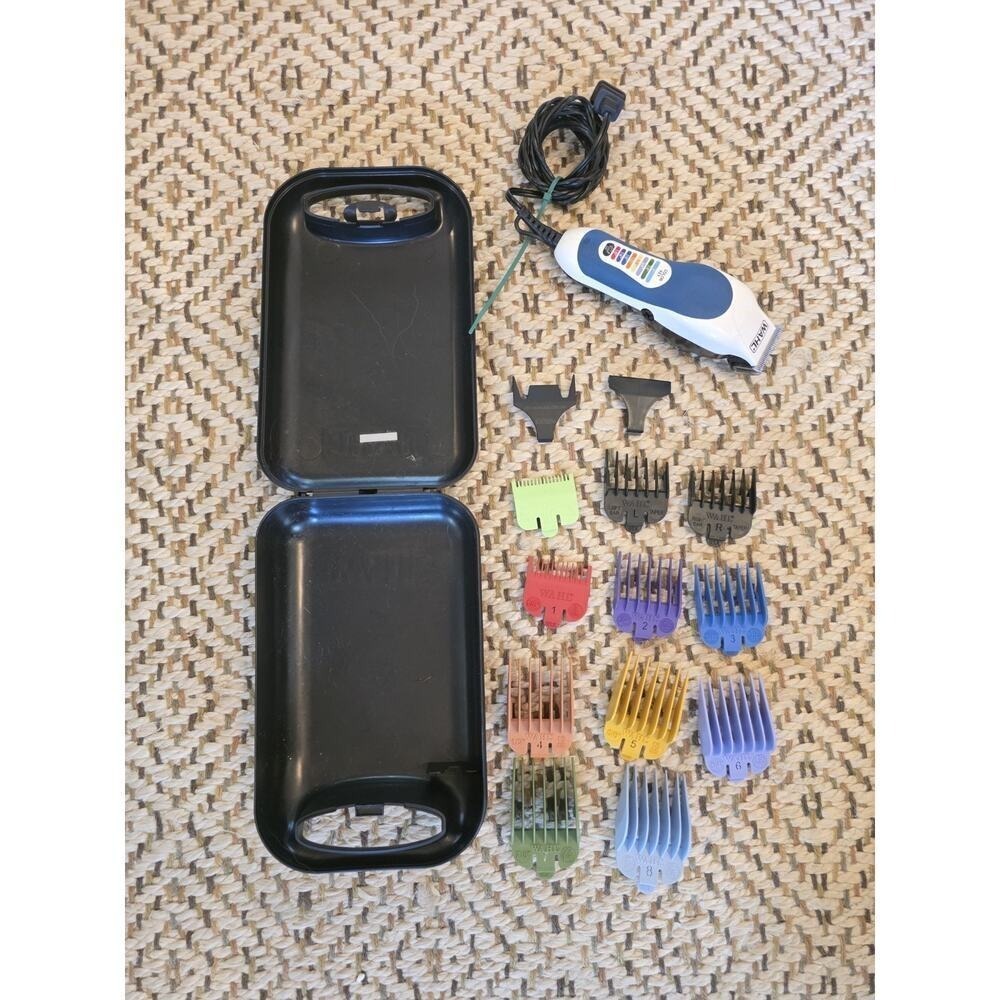 Wahl Color Pro Corded Hair Clipper Kit Model MC3 Color Coded Guides Case H1 - Picture 3 of 16